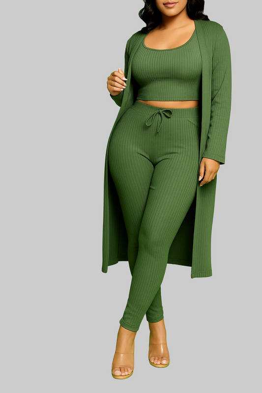 Three Piece Straight Leg Pant Set