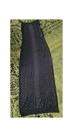 Long Sheer Rhinestone Coverup Dress