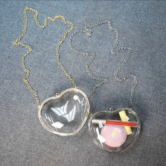 Imperfection At Its Best Clear Heart Mini Crossbody Purse