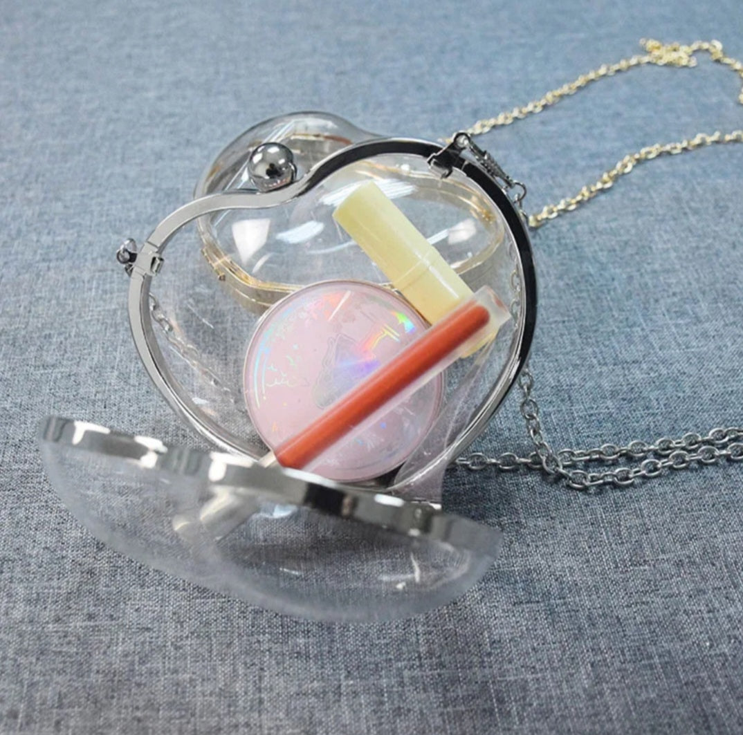 Imperfection At Its Best Clear Heart Mini Crossbody Purse