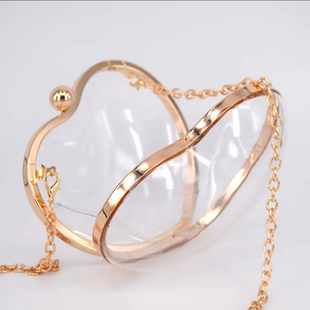 Imperfection At Its Best Clear Heart Mini Crossbody Purse