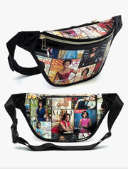 Glossy Magazine Cover Collage Michelle Obama and Barack Obama Fanny Pack Belt Bag Waist Pack Obama Purse