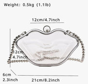 Clear Lip Purse Over The Shoulder Bag And Cross Body Bag Stadium Approved Transparent Lip Purse for Concert Sport Event Festival Traveling