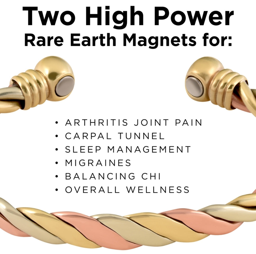 Copper Magnetic Therapy Bracelet Triple Twist Cuff