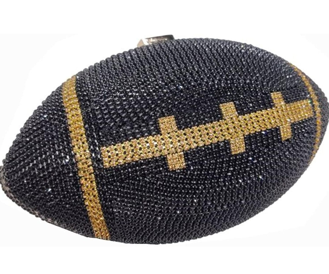 Bling Football Rhinestone Clutch – Sparkling Game Day Evening Bag
