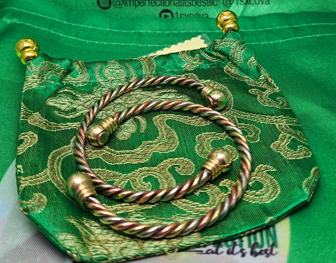 Imperfection At Its Best-Copper Magnetic Therapy Bracelet Triple Twist Cuff