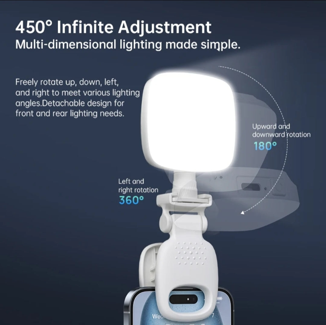 Clip-On LED Selfie Light for Smartphones